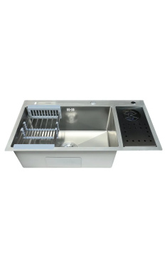 Мийка для кухні з нерж. сталі ZERIX ZH8245-SET-08 MICRO DECOR SS COLOR (колір нержавійка) (ZM5593)