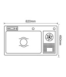 Мийка для кухні з нерж. сталі ZERIX ZH8245-SET-08 MICRO DECOR GRAPHITE (колір графіт) (ZM5594) фото - 3