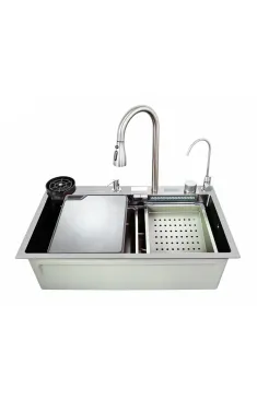 Мийка Workstation ZERIX ZH7546-SET-07 DECOR SS COLOR з вбудованим змішувачем