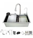 Мойка Workstation ZERIX ZH7546-SET-07 DECOR SS COLOR со встроенным смесителем фото - 4