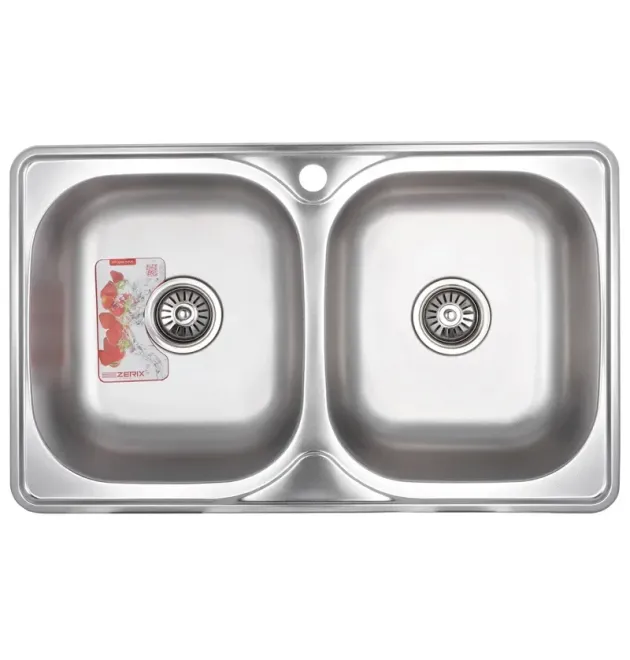 Мийка кухонна Zerix Z7848D-08-180E Double (Satin) (ZS0578) фото - 1