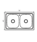 Мийка кухонна Zerix Z7848D-08-180MD Double (micro decor) (ZS0579) фото - 2