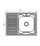 Мийка кухонна Zerix Z8060R-08-180E (Satin) (ZS0609) фото - 3