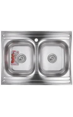 Мийка кухонна Zerix Z8060B-08-180MD Double (micro decor) (ZS0611)