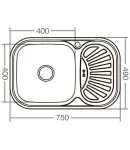 Мийка кухонна Zerix Z7549-08-180E (Satin) (ZX1606) фото - 2