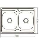 Кухонна мийка накладна Zerix Z8060B-08-180E (Satin) (ZX1620) фото - 2