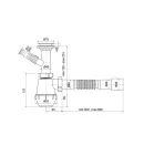 Сифон для кухні Zerix SK-01-B 1 1/2″x40 з литим випуском та відведенням для пральної машини (ZX4951) — фото 2