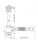 Сифон для раковины ZERIX SU-03-А с ревизией (цвет белый) 1 1/4'' (ZX5083) — фото 2
