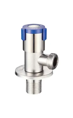 Кран для підключення сантехприладів Zerix VAL-06-1/2x1/2 з нерж.сталі SUS304 (синій) (ZX5099)