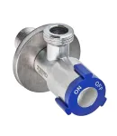 Кран для подключения сантехприборов Zerix VAL-06-1/2x1/2 из нержавеющей стали SUS304 (синий) (ZX5099) фото - 2