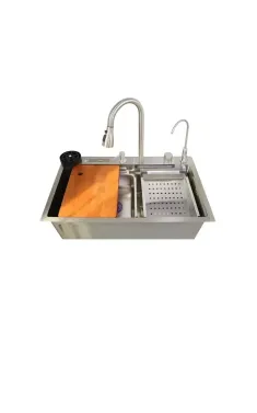 Мийка багатофункціональна Zerix ZH7546-SET-06.SUS304 DECOR з вбудованим змішувачем (ZX5682)