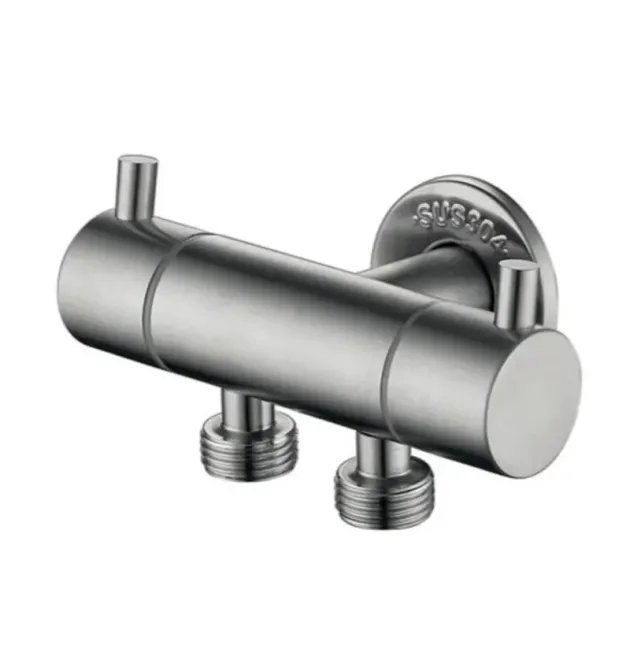 Кран для подключения сантехприборов ZERIX VAL-13-1/2x1/2x1/2 из нержавеющей стали SUS304 (ZX5971) фото - 1