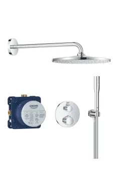 Душова система прихованого монтажу Grohe Grohtherm з термостатом і верхнім душем Rainshower Mono 310, хром (34869000)