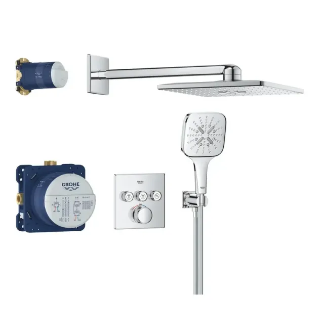 Душова система прихованого монтажу Grohe Grohtherm SmartControl на 3 виходи з термостатом, хром (34864000)