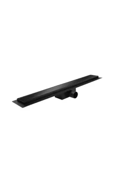 Душовий трап KOER FD08-70x700-GLASS BLACK з нерж. сталі SUS304 70x700мм зі скляною панеллю (Колір чорний) (KR5141)