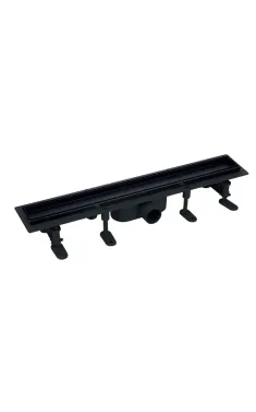 Душовий трап MIXXUS Drain 06 Black, пластикова основа, накладка з нержавіючої сталі, 70×300 мм, чорний