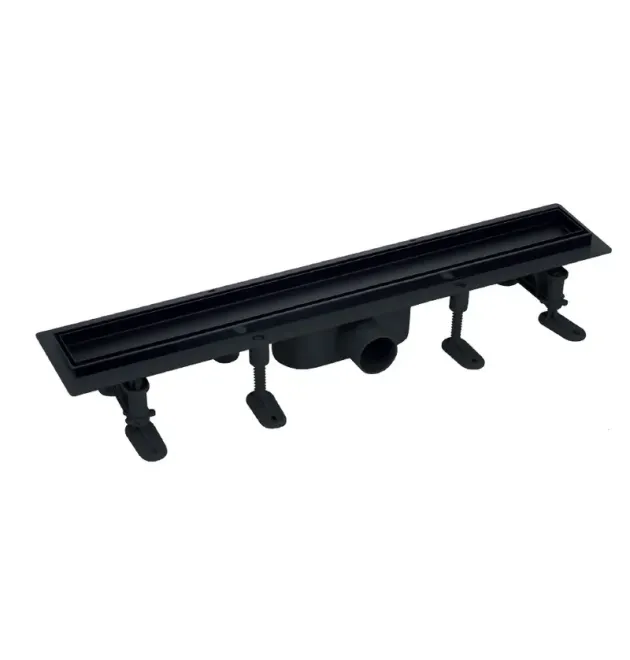 Душовий трап MIXXUS Drain 06 Black, пластикова основа, накладка з нержавіючої сталі, 70×300 мм, чорний