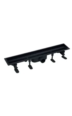 Душовий трап MIXXUS Drain 06 Black, пластикова основа, накладка з нержавіючої сталі SUS 304, 70×800 мм, чорний