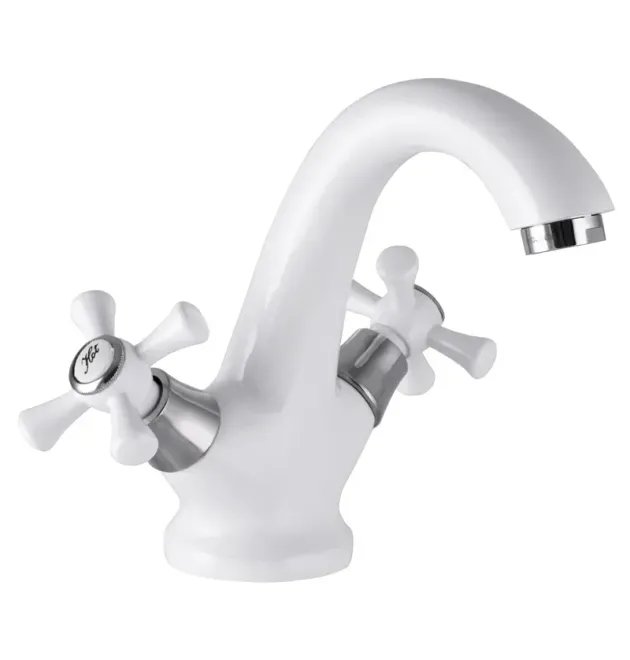 Двухвентильный смеситель для умывальника MIXXUS OMEGA 161 WHITE, белый