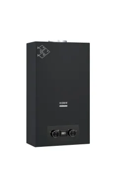 Газова колонка Koer KWH.G0110 BLACK димохідна 10 л/хв, колір чорний (KR5554)