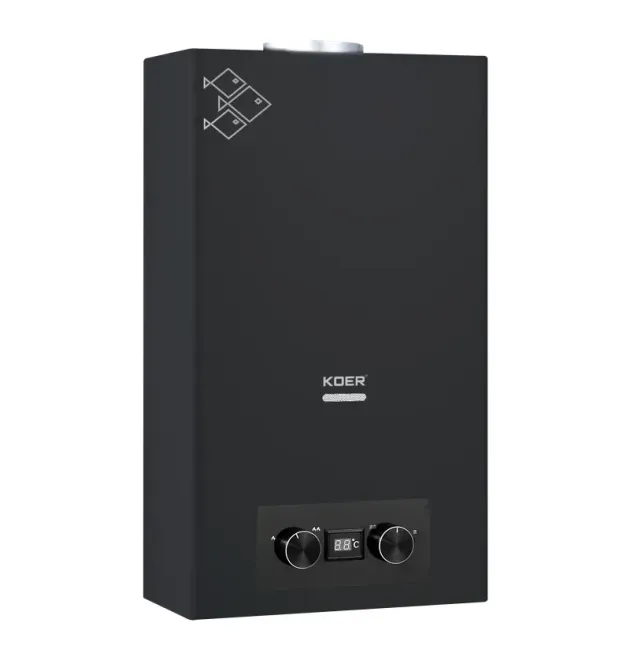Газовая колонка Koer KWH.G0110 BLACK дымоходная 10 л/мин, цвет черный (KR5554)