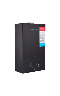 Газова колонка MIXXUS Basic Black димохідна, 10 л/хв, чорна