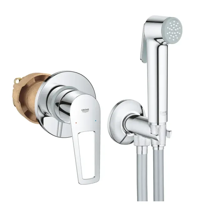 Комплект змішувача для гігієнічного душу Grohe BauLoop New, хром, вбудований монтаж, UA2904200B