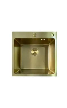 Кухонна мийка MIXXUS MH5050 MICRO DECOR BRUSHED GOLD з нержавіючої сталі, колір матове золото, 3.0/0.8