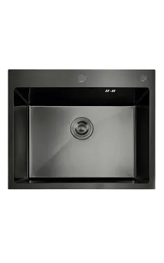 Кухонна мийка MIXXUS MH5843 DECOR GRAPHITE з нержавіючої сталі, колір графіт, 3.0/0.8