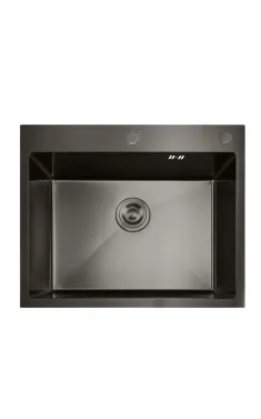 Кухонна мийка MIXXUS MH5843 GRAPHITE з нержавіючої сталі, колір графіт, 3.0/0.8