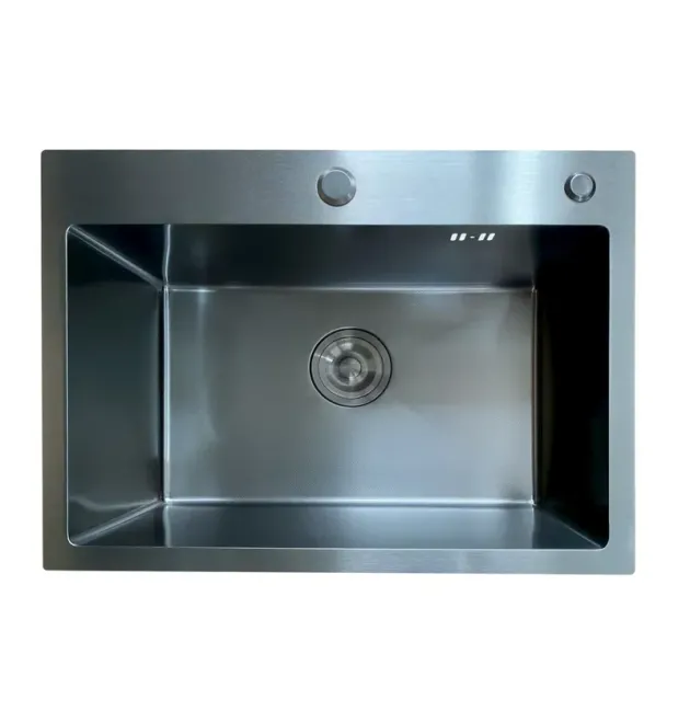 Кухонна мийка MIXXUS MH5843 MICRO DECOR BLACK з нержавіючої сталі, колір чорний матовий, 3.0/0.8