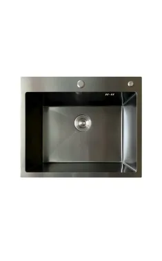 Кухонна мийка MIXXUS MH5843 MICRO DECOR GRAPHITE з нержавіючої сталі, колір графіт, 3.0/0.8