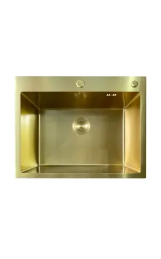 Кухонная мойка MIXXUS MH6050 MICRO DECOR из нержавеющей стали, матовое золото, 3.0/0.8