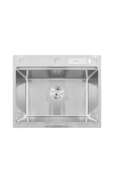 Кухонная мойка MIXXUS MH6050-SK NANO-SILVER 3.0/0.8 из нержавеющей стали, со ступенькой для сушки и подставкой под ножи
