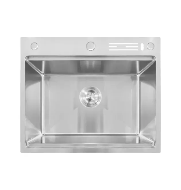 Кухонная мойка MIXXUS MH6050-SK NANO-SILVER 3.0/0.8 из нержавеющей стали, со ступенькой для сушки и подставкой под ножи