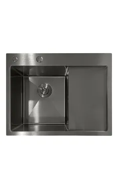 Кухонная мойка MIXXUS MH6350L из нержавеющей стали, графит, 3.0/0.8