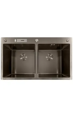Кухонная мойка MIXXUS MH8350-DK из нержавеющей стали, графит, 3.0/0.8