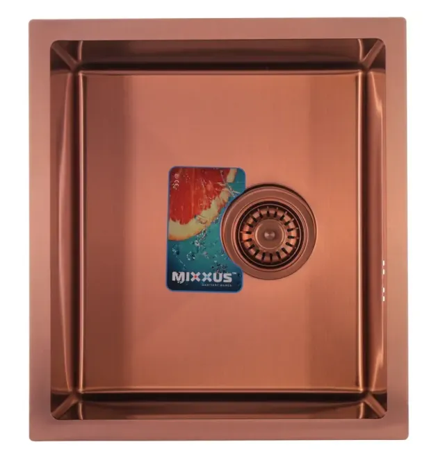Кухонна мийка MIXXUS MX4843-220×1.0-PVD-BRONZE з нержавіючої сталі, бронза