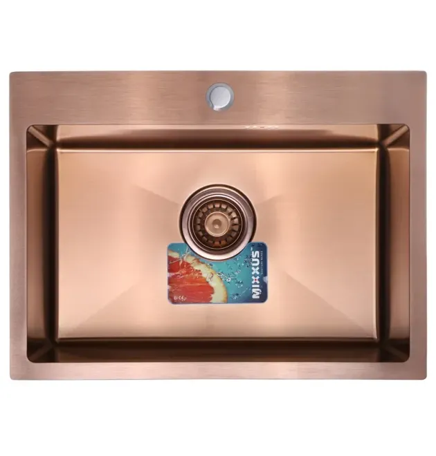Кухонна мийка MIXXUS MX5843-200×1.0-PVD-BRONZE з нержавіючої сталі, бронза