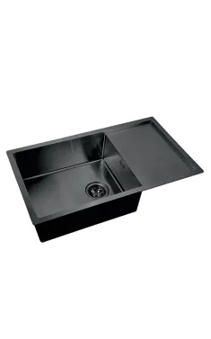 Кухонная мойка MIXXUS MX7844-200×1.2-PVD-BLACK из нержавеющей стали, черный матовый