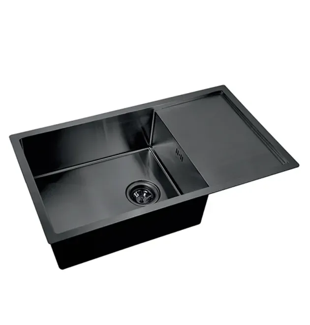 Кухонная мойка MIXXUS MX7844-200×1.2-PVD-BLACK из нержавеющей стали, черный матовый
