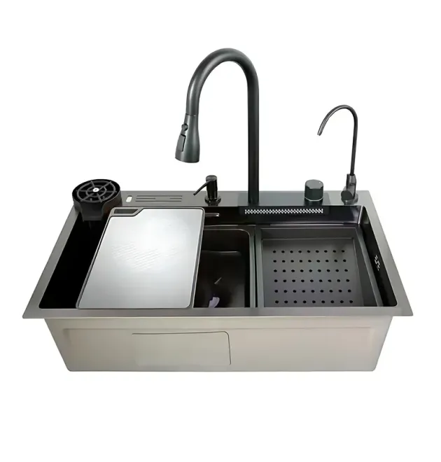 Кухонна мийка Workstation MIXXUS DECOR GRAPHITE з нержавіючої сталі, графіт, з вбудованим змішувачем