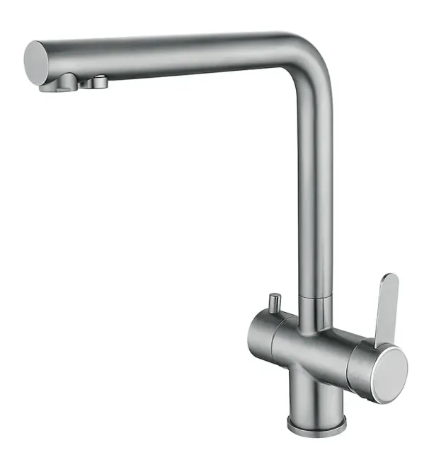 Кухонный смеситель MIXXUS FAN-021 из нержавеющей стали SUS304, с выходом для питьевой воды, цвет нержавеющей стали