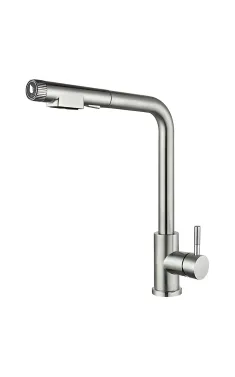 Кухонный смеситель MIXXUS LUX-021 PULL с выдвижным изливом из нержавеющей стали SUS304