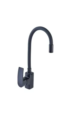 Кухонний змішувач MIXXUS MAGNUM 011 NUT BLACK із гнучким чорним виливом, чорний