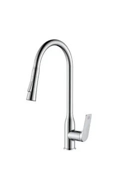 Смеситель для кухни MIXXUS PREMIUM DERBY 014 NUT с выдвижным изливом, хром