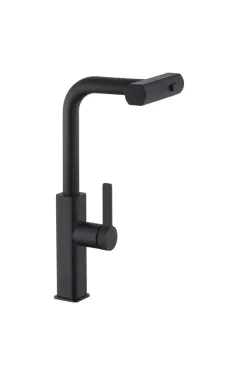 Кухонный смеситель MIXXUS PREMIUM HAMMER 014 BLACK с выдвижным изливом, чёрный матовый