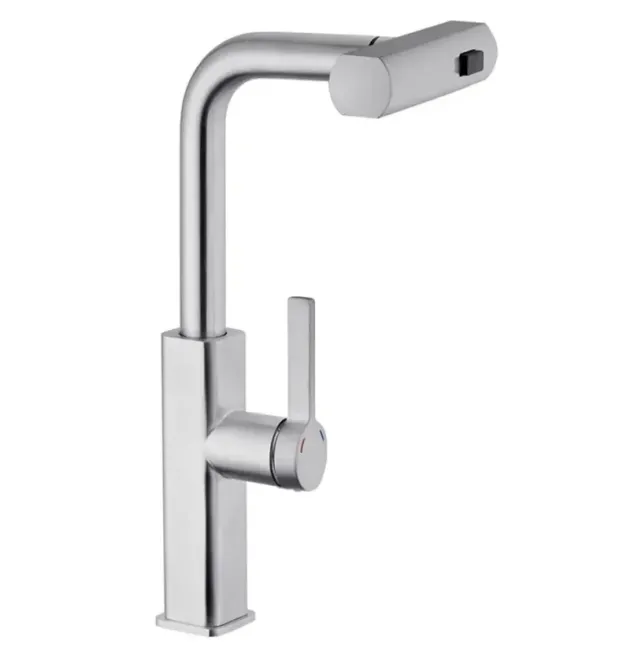 Кухонный смеситель MIXXUS PREMIUM HAMMER 014 с выдвижным изливом, хром