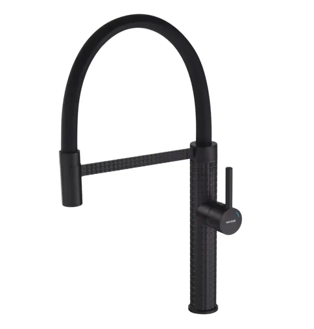 Смеситель для кухни MIXXUS PREMIUM OLIWER 017 BLACK REFL.BLACK с гибким чёрным изливом
