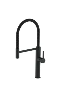 Смеситель для кухни MIXXUS PREMIUM SPARK 017 BLACK с поворотным изливом, чёрный матовый